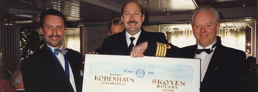 17. april 1993 - Tur til København og vennskapsklubb København Langeline RK. Til høyre president L’Orange
